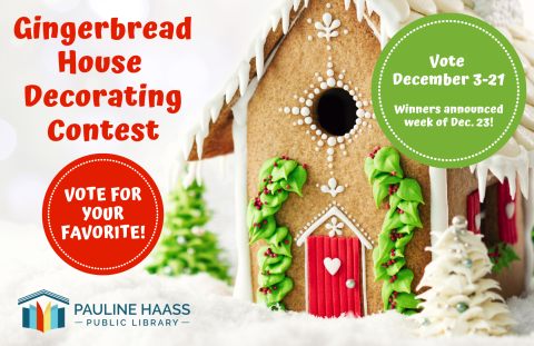 gingerbread house decoratin contest text and image of gingerbread house