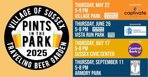 Village of Sussex Pints in the park logo