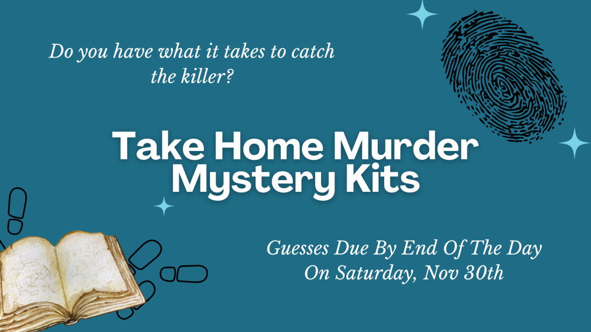 take home murder mystery kits text with book and finger print