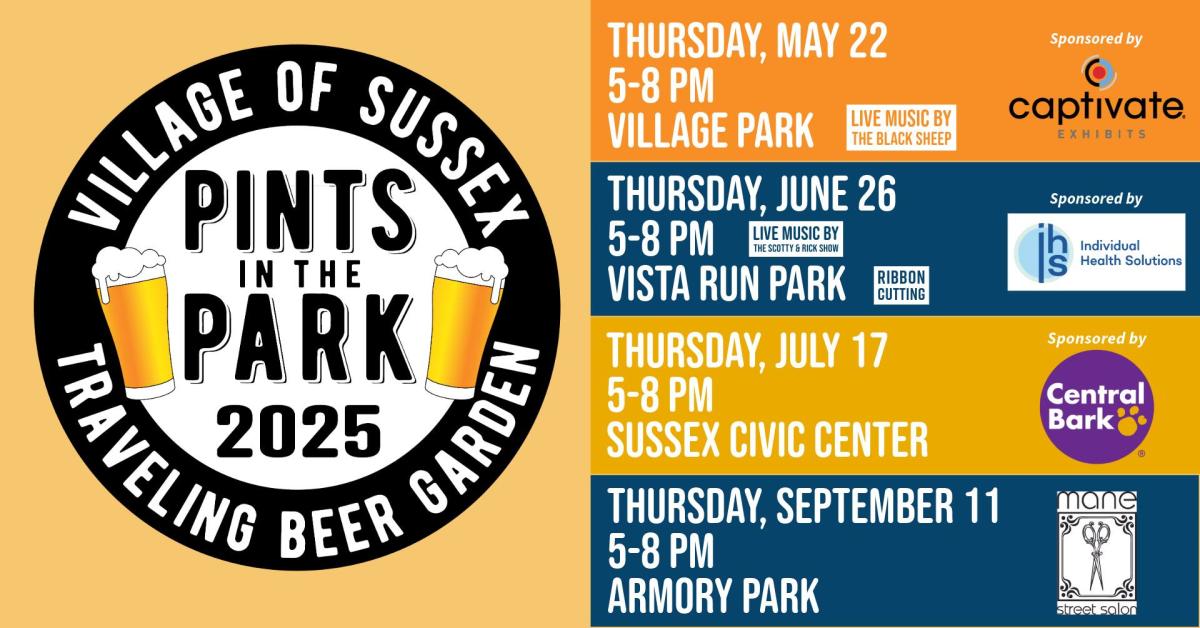 Village of Sussex Pints in the park logo